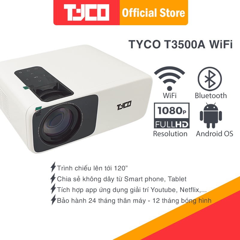 MÁY CHIẾU TYCO T3500A FULL HD kết nối WiFi, Bluetooth...