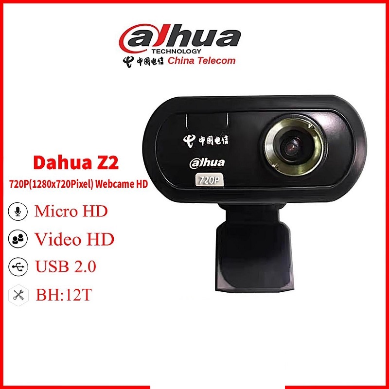 Webcam Dahua Z2 HD 720P, Học trực tuyến, làm việc online tích hợp Micro