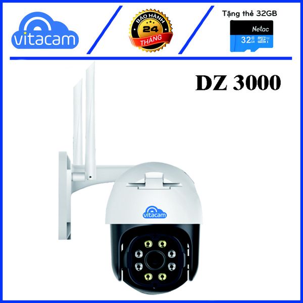 Camera ngoài trời VITACAM DZ3000 PTZ xoay 355 độ, 3.0 Mpx 1296P ULTRA HD hình ảnh siêu nét