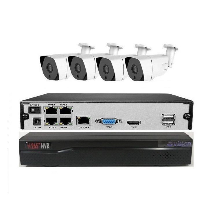 Bộ camera NVR IP POE 4 mắt 2.0M kèm Mic thu âm FN--K8204