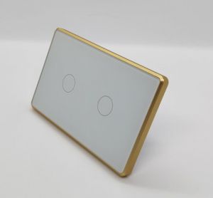 Công tắc thông minh wifi Azsmart - Bo viền nhôm vàng