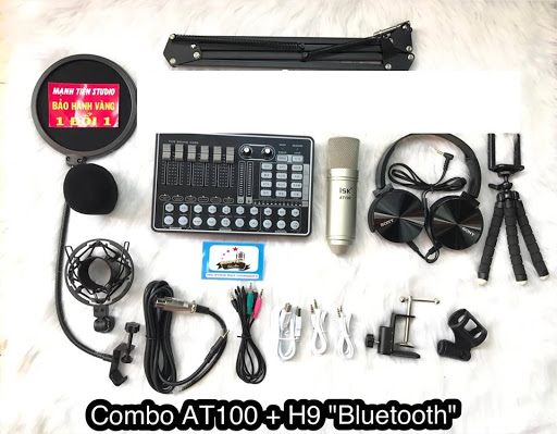 Combo Micro ISK AT100 và Soundcard MKAI H9 – Thu âm hát live stream, karaoke giá rẻ