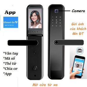 Khoá cửa vân tay cao cấp tích hợp camera chuông cửa có hình mở cửa từ xa qua internet