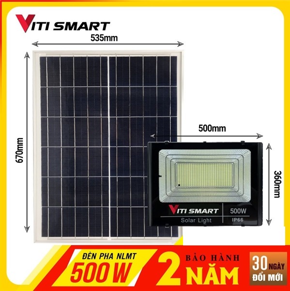 Đèn pha năng lượng mặt trời VITI SMART công suất - 500W