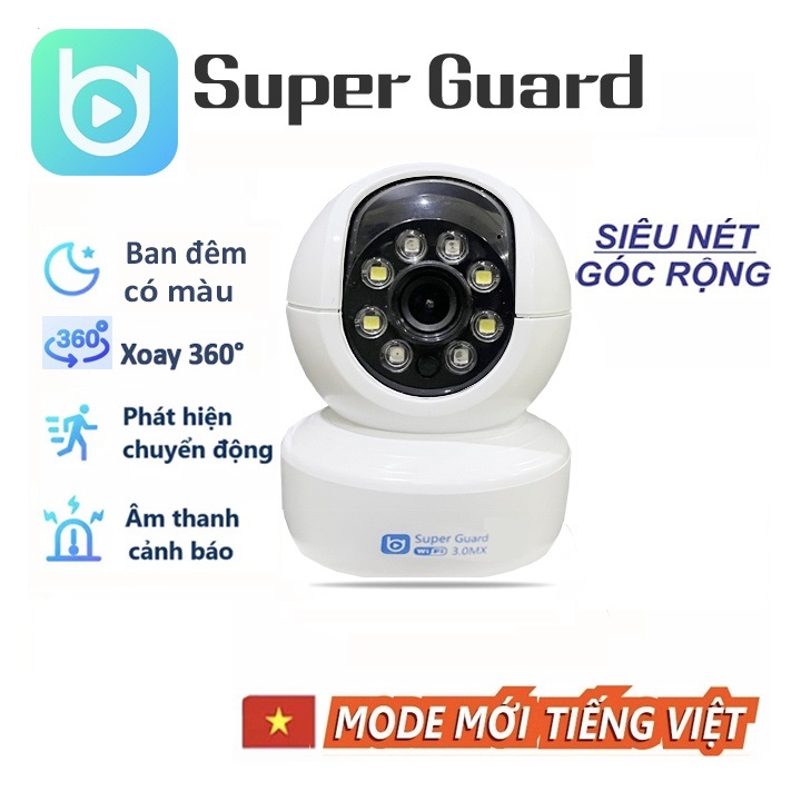 Camera IP Super Guard 3MPX CHUẨN ULTRA HD, BAN ĐÊM CÓ MÀU