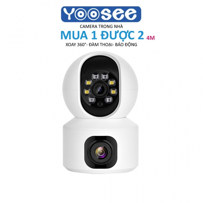 Camera Wifi YOOSEE Dual lens 2 Mắt Xem 2 Màn Hình Cùng Lúc Xoay 360 Độ, , Hỗ Trợ Đàm Thoại 2 Chiều