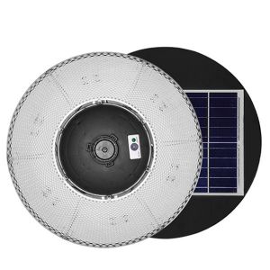 Đèn năng lượng mặt trời chiếu sáng sân vườn UFO 600W kim cương 3 màu ánh sáng