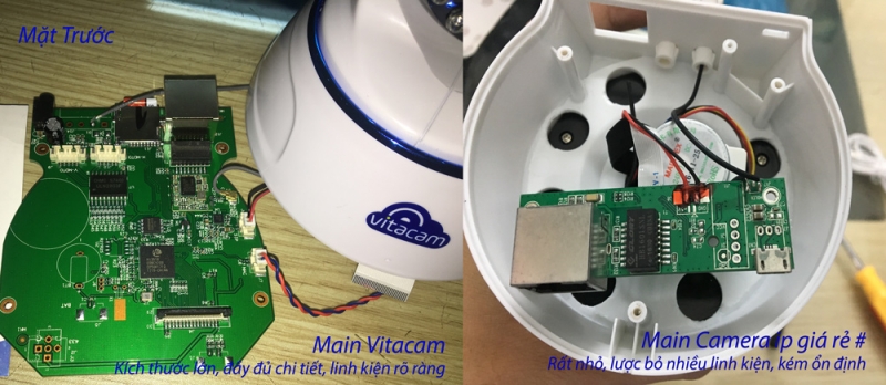 Đánh giá và so sánh chất lượng Main, Chip, linh kiện Camera Vitacam với camera giá rẻ khác.